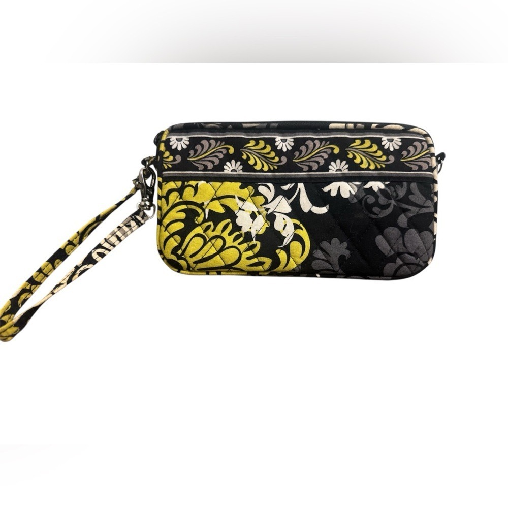 Vera Bradley Black and Yellow Floral Wristlet